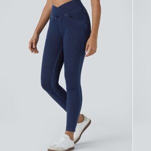 HALARA Women's High Rise Jeans - Dark Blue